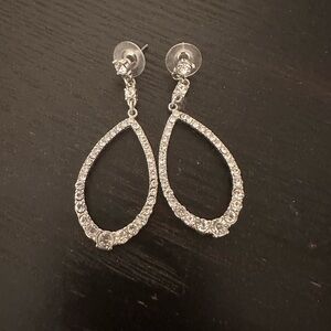 Faux diamond tear drop earrings